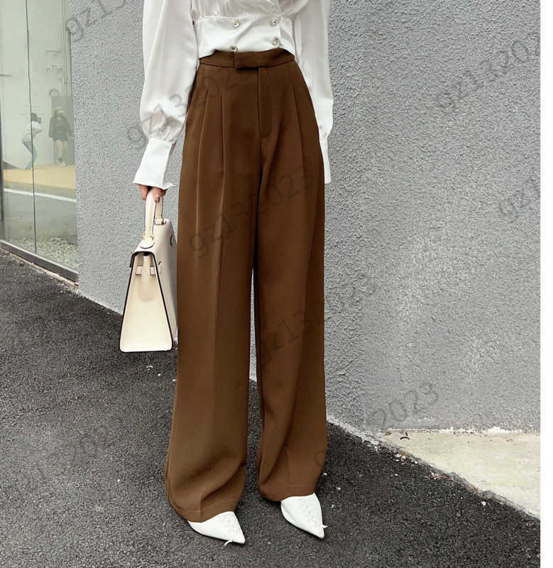 

Women Pants Straight Casual Suit Trousers High-waisted And Wide-legged Slimming Pleated Trouser Fashion Joker Commuting Style Womens Clothing 1970