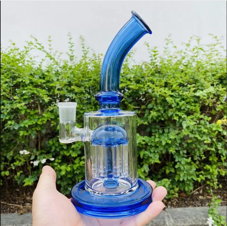 

20cm height Recycler Dab Rigs Hookahs Shisha Thick Glass Water bongs Smoke Pipe cigarette With 14mm Bowl