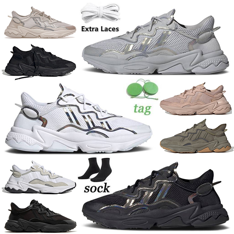 

Classic Trace Cargo Leather Ozweego Mens Running Shoes Triple White Black Iridescent Cloud Multi Pale Nude Khaki Beige men women trainers sports sneakers size 45, A5 cloud white black