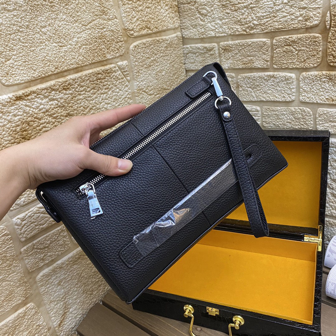 

Designer men Wallets ps high-end Leather Luxury handbag solid-color hand-held card bag long size 29-18-5cm