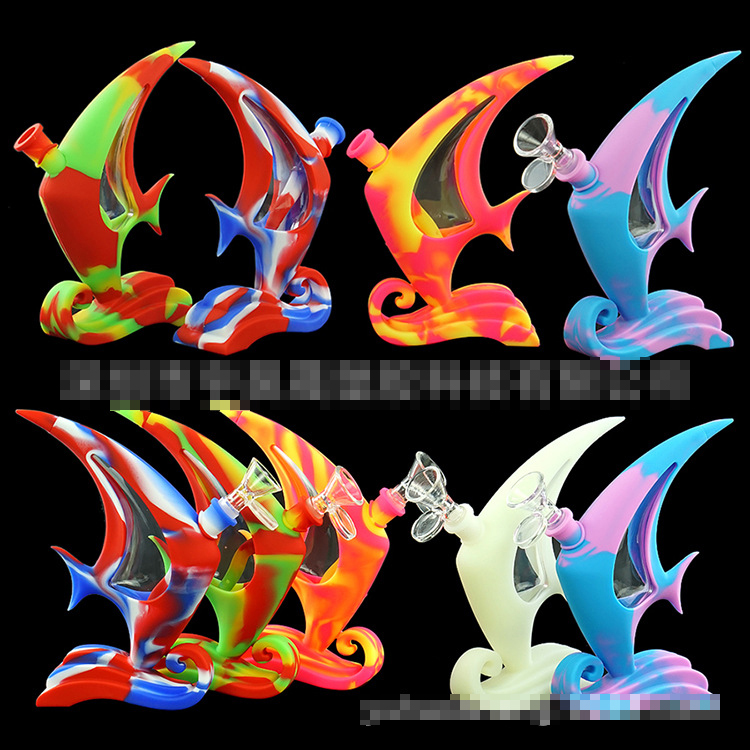 

silicone pipe creative new angelfish pipe with glass bowl cigarette accessories wholesale