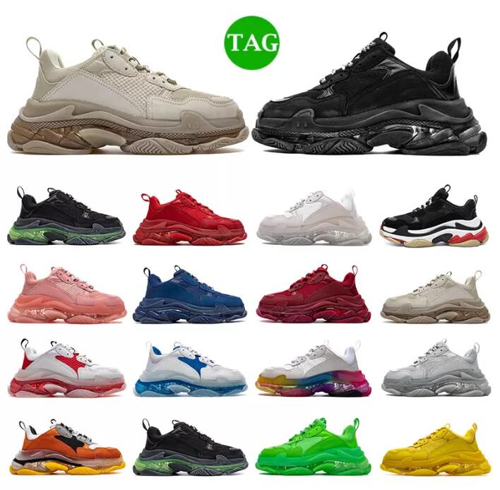 

2023 Designer triple s men women casual shoes sneakers platform black white grey red pink blue green Light Tan oreo mens fashion trainers sports, Please contact us