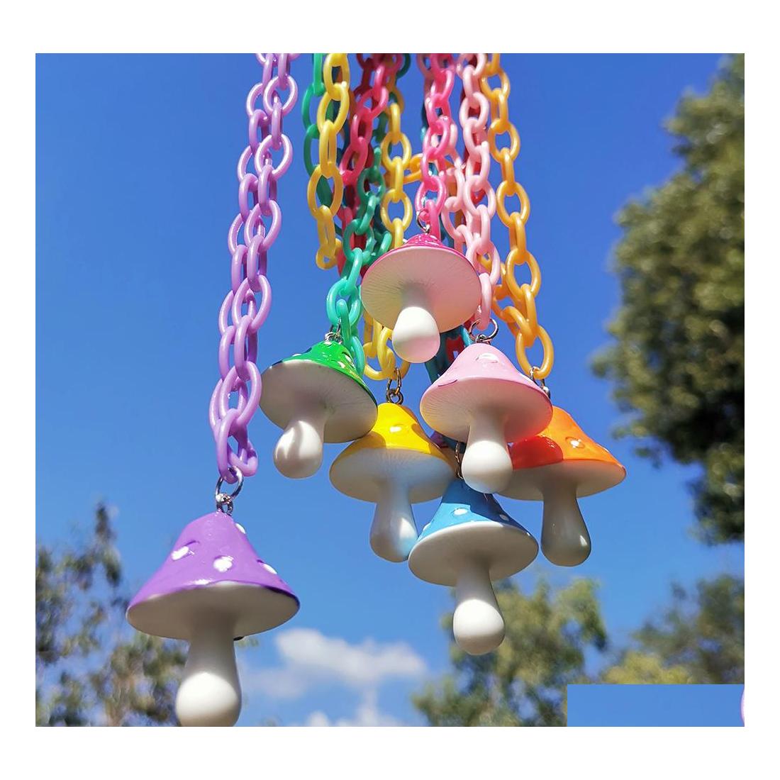 

Pendant Necklaces Colorf Resin Mushroom Necklace For Women Plastic Chain Chokers Wholesale Jewelry Fashion Accessories Gifts Drop De Dh3Rb