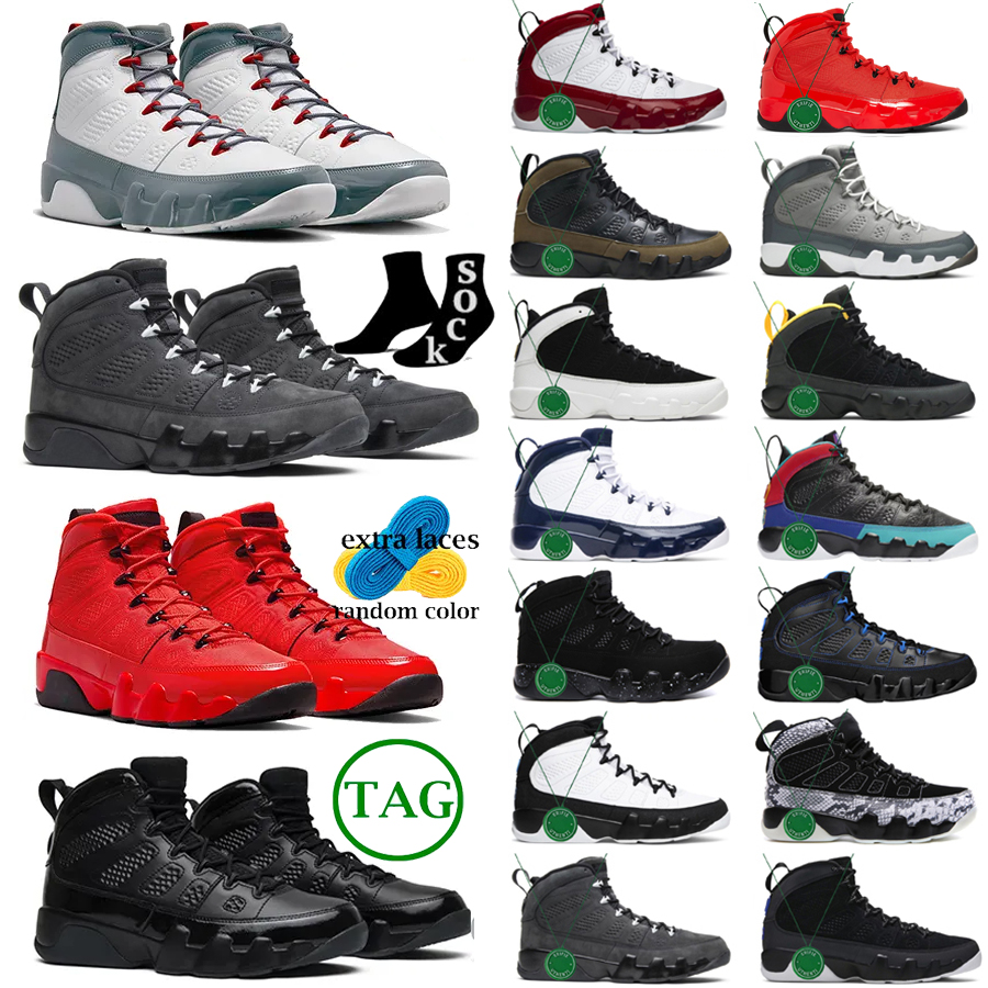 

Basketball Shoes Jumpman 9 9s Men Fire Red Bred Patent UNC 25th Anniversary Sneakers Man Chile Gym Red Particle Grey Racer University Blue Space Jam Sports Shoe, Shoes box