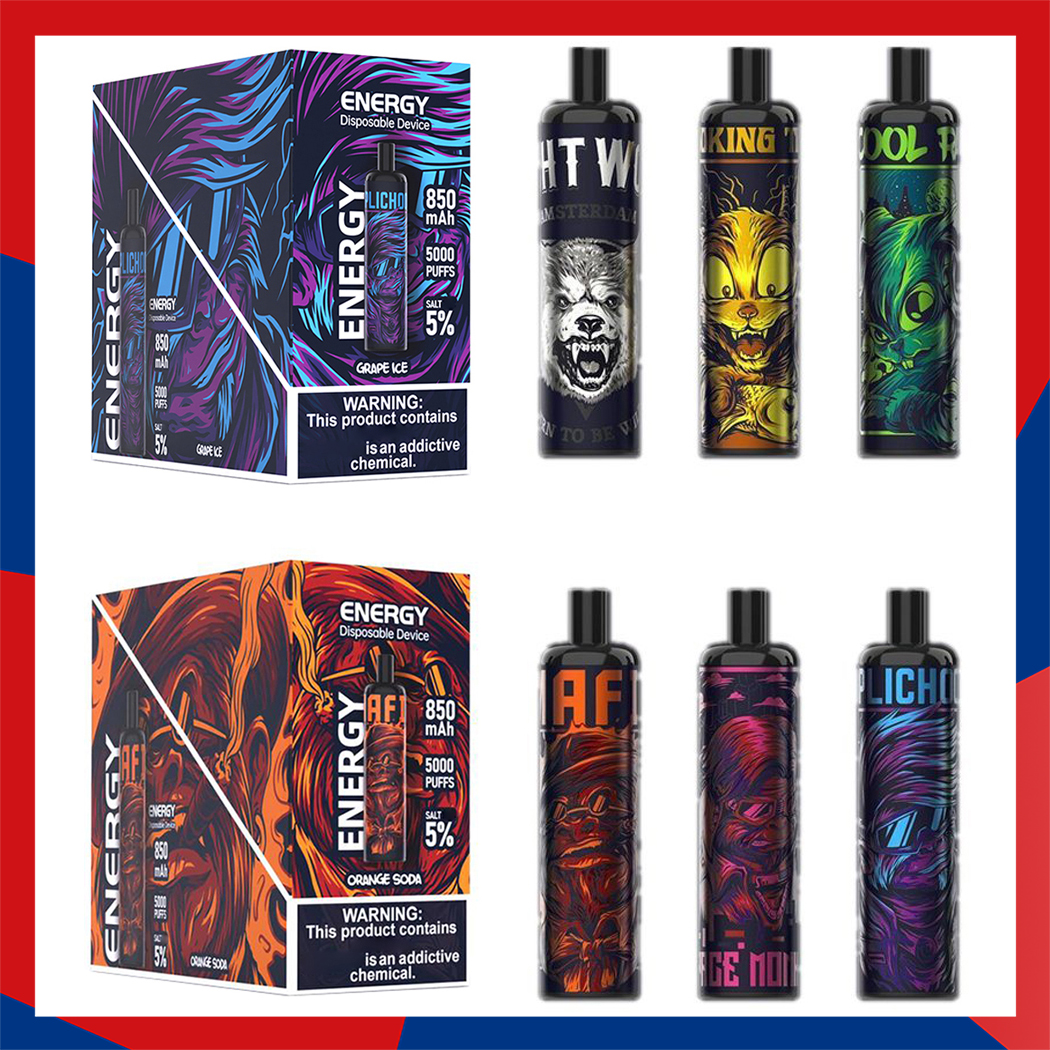 

Authentic KK Energy 5000 Puff Disposable E cigarettes 5000 Puffs Vape Pen 12ml Pre-filled Mesh Coil Pods Cartridge 850mAh Rechargeable Battery Vaporizers vapes