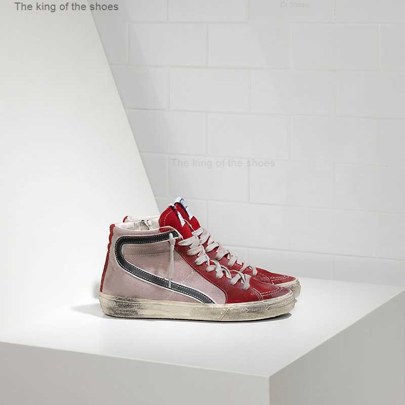 

Couple high-top star small dirty shoes designer top version luxury Italian retro pure handmade SNEAKERS SLIDE IN DENIM DI COTONE E STELLA IN, Black