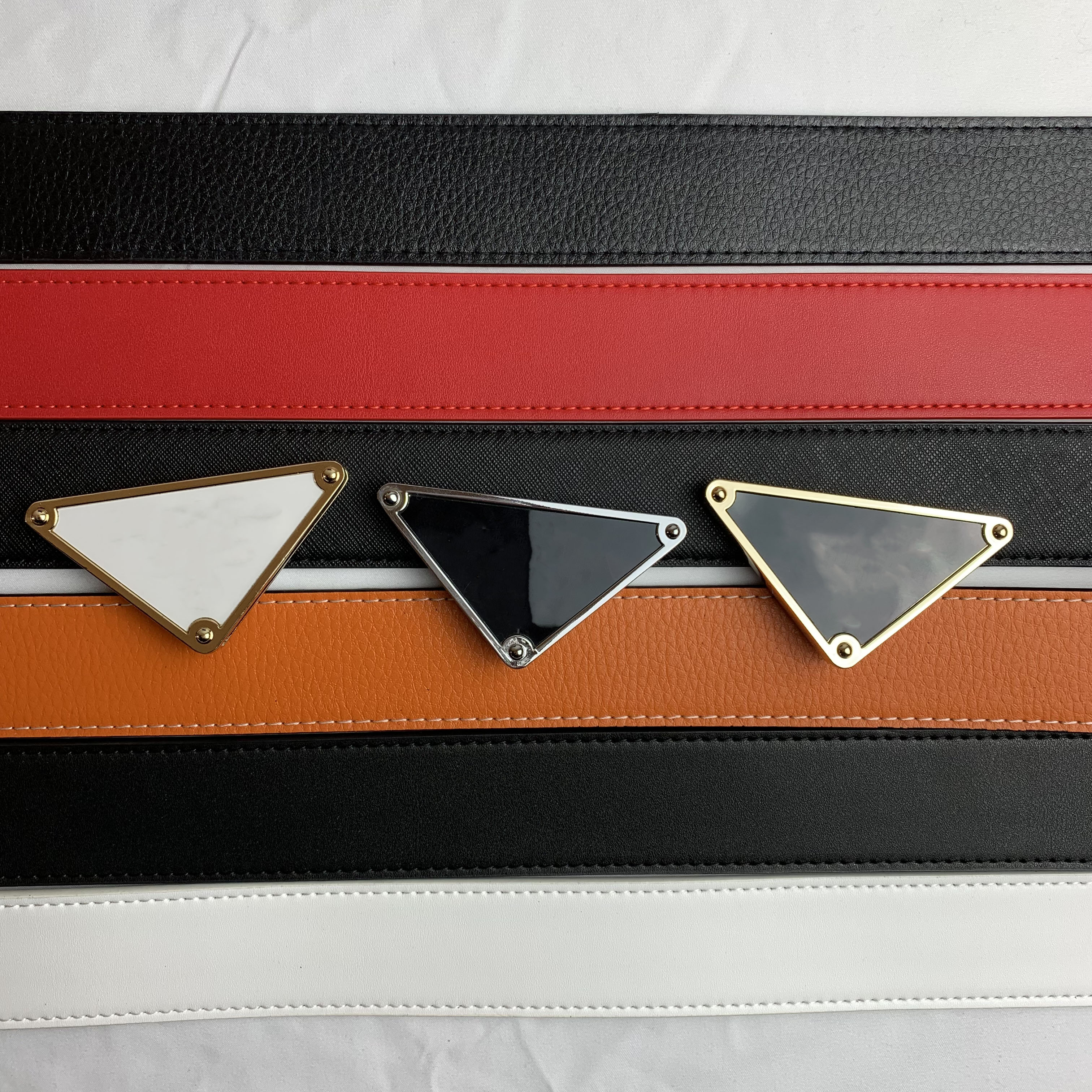 

Fashion Classic Belts For Men Women Designer Belt Silver Mens Black Smooth Gold Buckle Leather dresses Belt5E6B, Multi