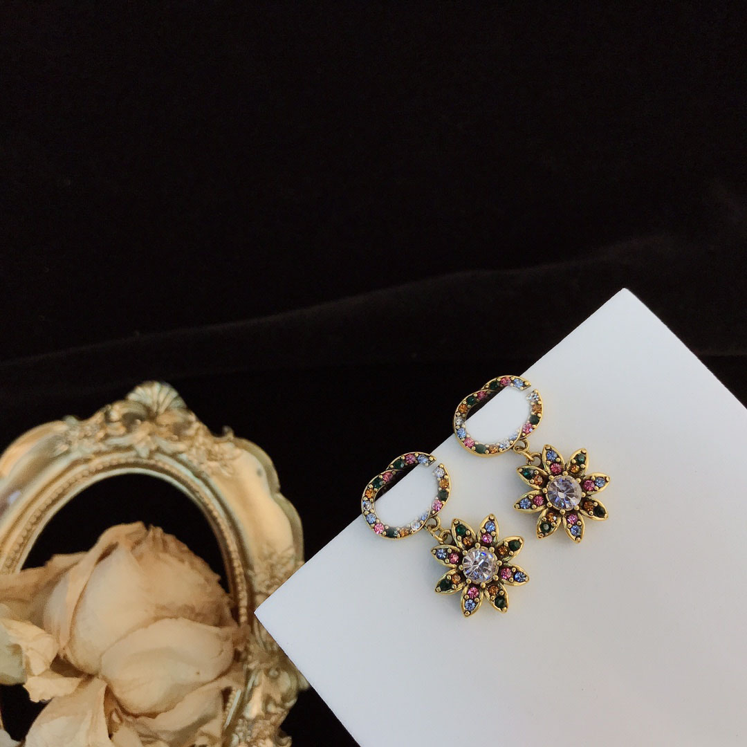 

20style Women Brand Desinger Studs Luxury Letter Stainless Steel Earrings Crystal Rhinestone Wedding Party Fashion Jewelry Accessories Gifts