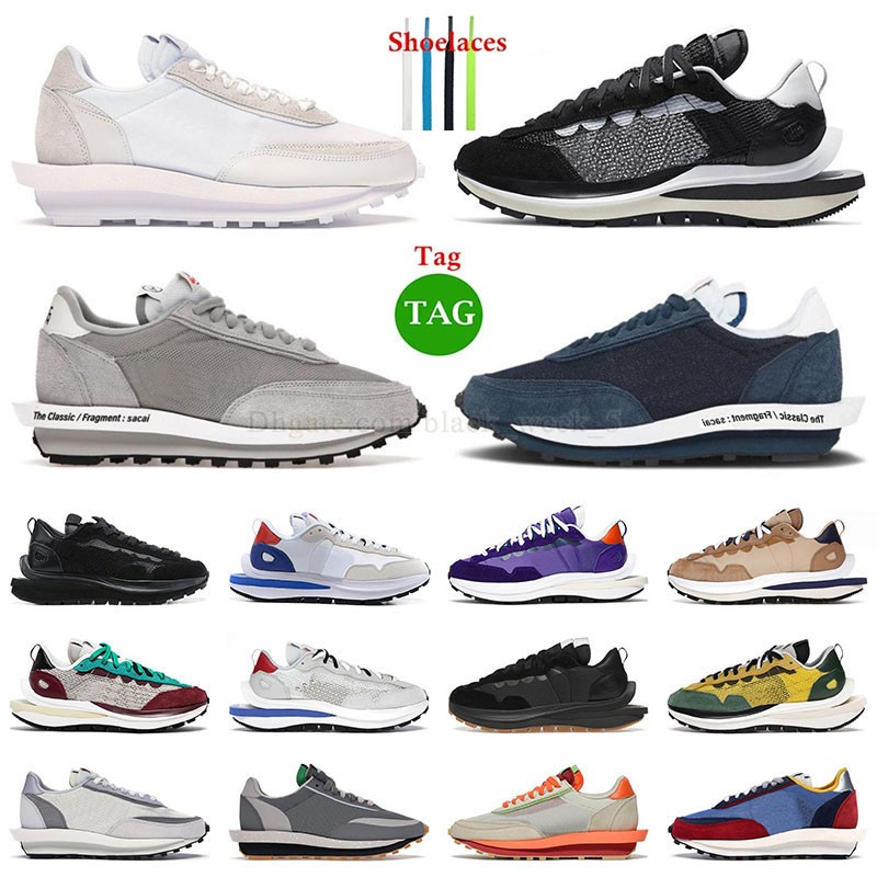 

sacais sacaii waffle mens womens running shoes white nylong ldwaffle sneakers vaporwaffles ldv waffles one black and white gum pine green towel fragment trainer, P02 36-45 white gum