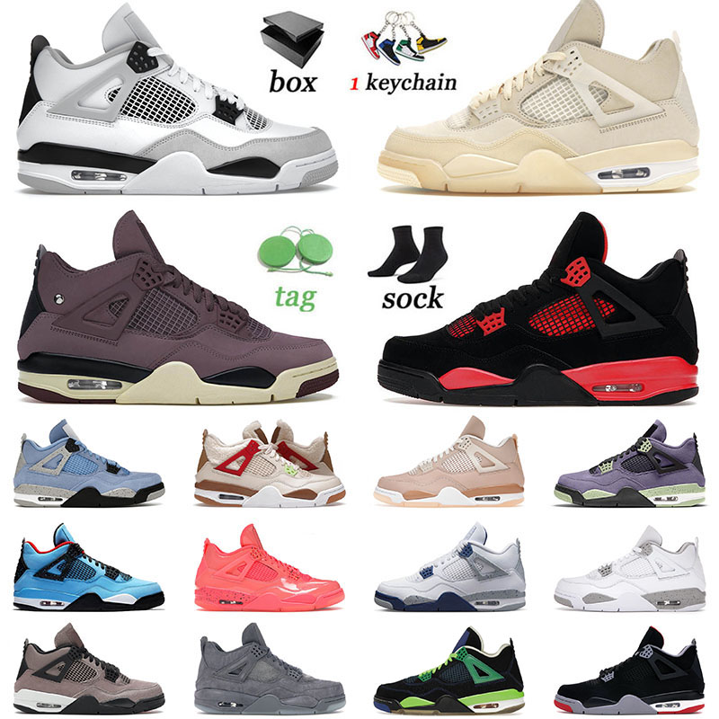 

Top Jumpman Men Basketball Shoes Military 4s IV Red Thunder 4 Pure Money Raptors University Blue for Men Women Tennis Athletic Sneakers With Box, B47 sail pink 36-40