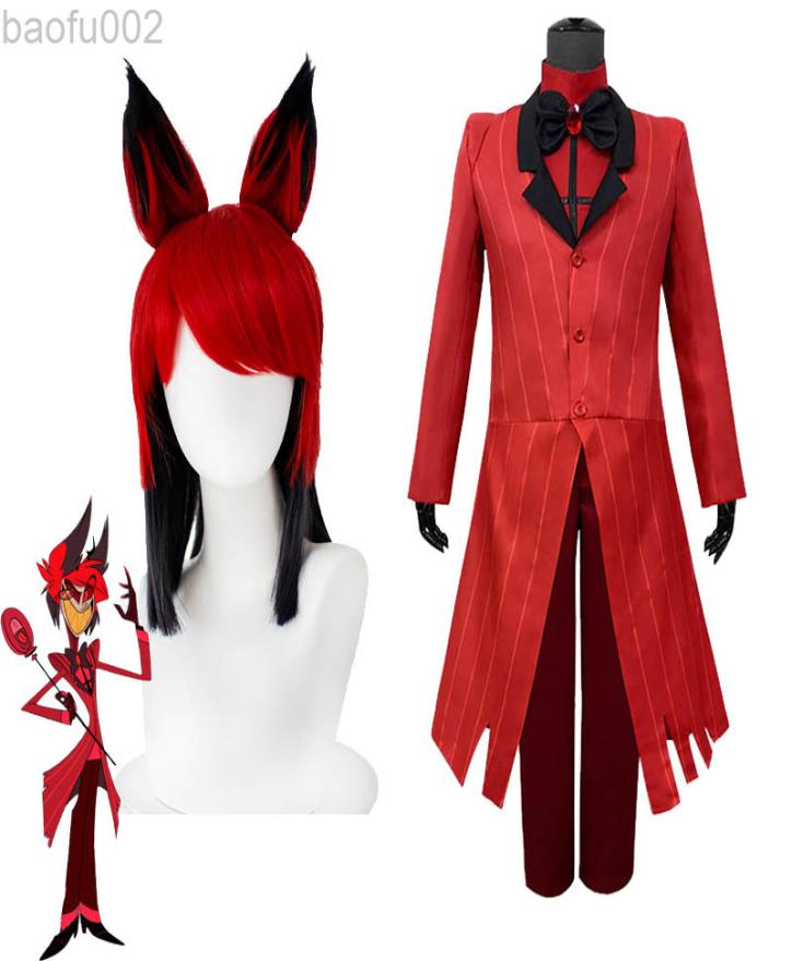 

Hazbin Cosplay Wigs el Alastor Come Uniform Set Radio Demon Clothes Halloween Demons Accessories L2208026400686