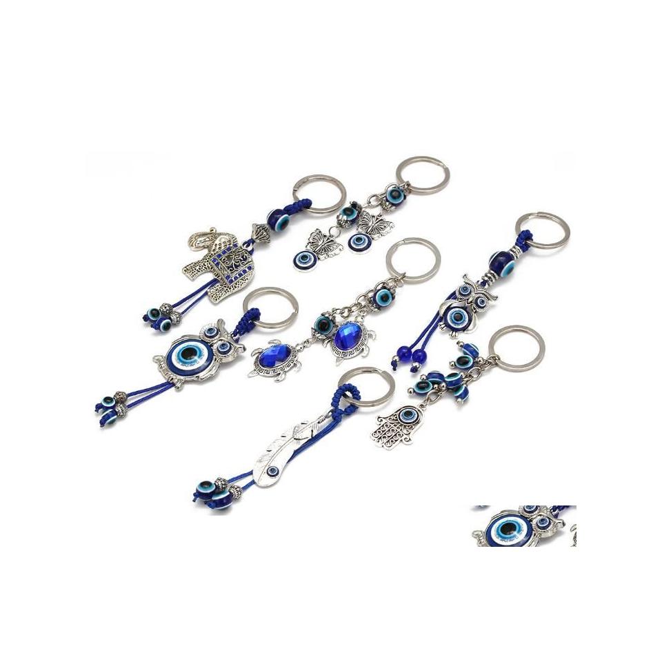 

Key Rings Fashion Animal Turtle Palm Evil Eyes Keychain Glass Keyring Blue Eye Pendant Ornament Keychains Drop Delivery Jewelry Dh90Y