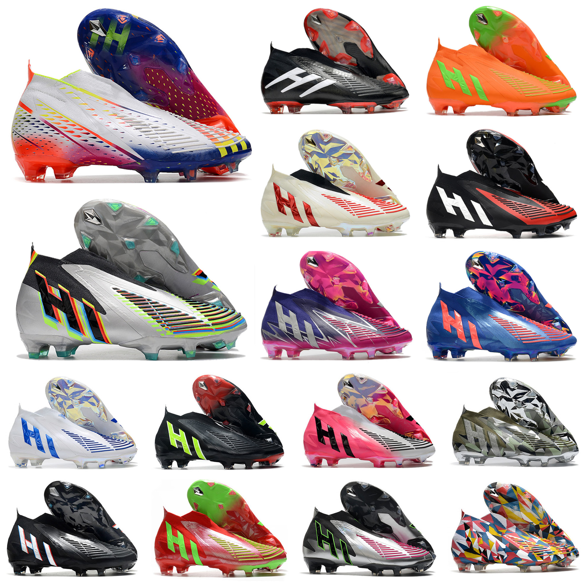 

Mens Predator Edge FG Soccer Football Shoes Boys Game Data Slip-On Edge Cleats Boots US6.5-11, 12 predator edge+ fg
