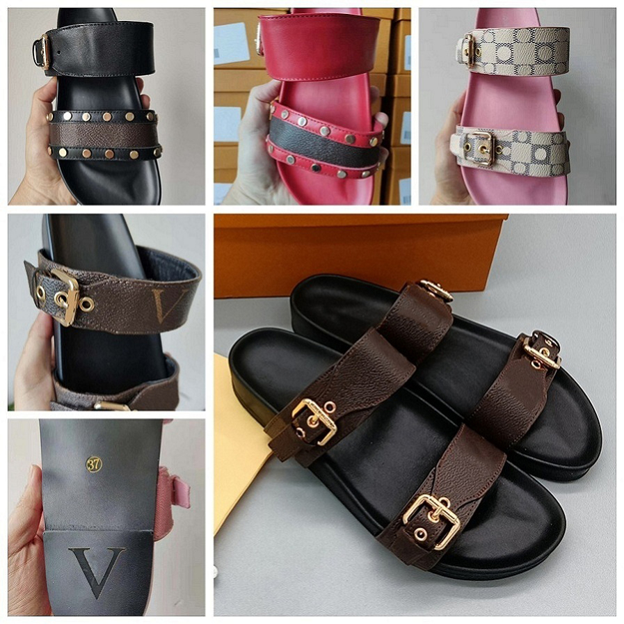 

Sandals Designer Slippers Fashion Slides Flip Flops Women Shoes Sandal Luxury Brand Floral Brocade Leather With Dustbag By fen 031, #12