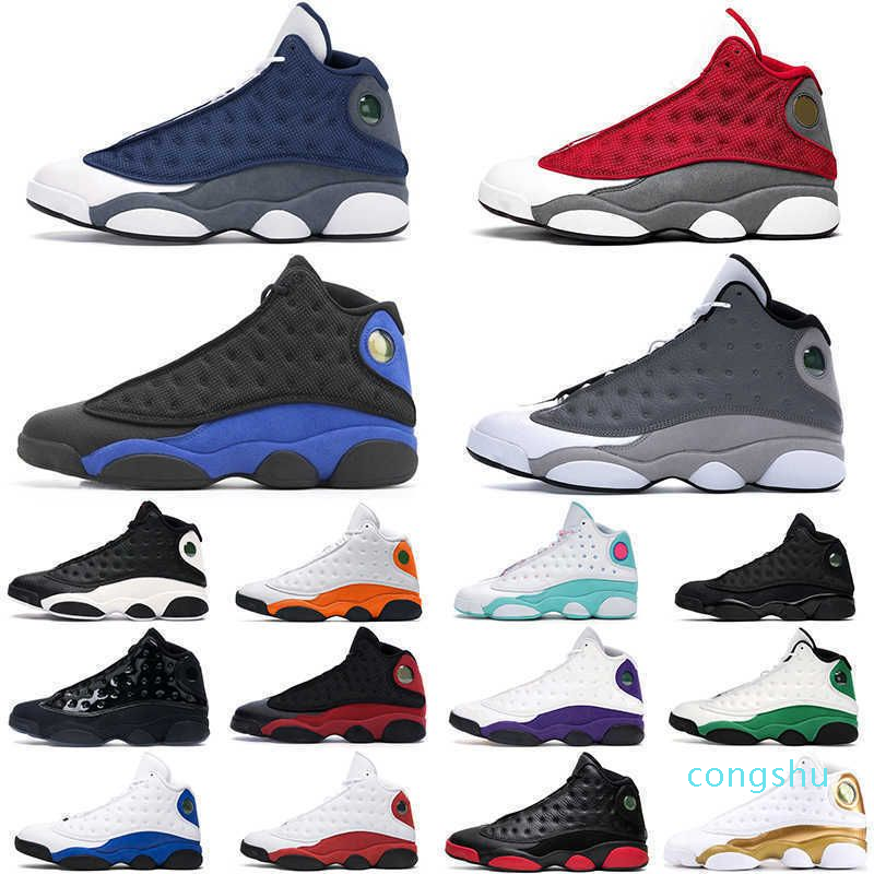 Red Flint Jumpman 13s Chaussures de basket-ball pour hommes Femmes 13 Hyper Royal Court Purple # 41 Aurora Green Olive Black Cat Mens Jordon