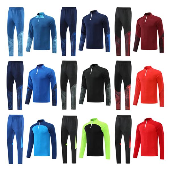 

2223 Training suit Suit Black red green blue casual football Soccer Sets