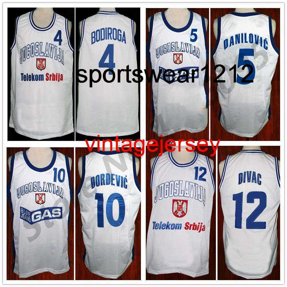 

4 Dejan Bodiroga Basketball Jerseys 5 Predrag Sasha Danilovic 10 Aleksandar Djordjevic retro12 Vlade Divac Jugoslavija Yugoslavia Retro Mens, As show