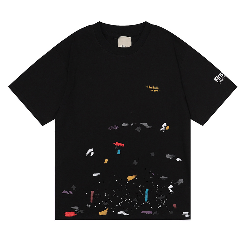 

GAL LAVIN Mens Designer T Shirt Casual Man Womens Tees hand-painted ink splash graffiti letters loose short-sleeved round neck clothes, 03