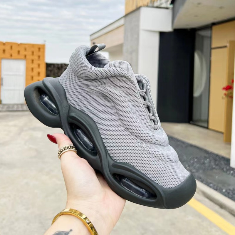 

Dress Shoes sneakers Fashion designer casual men's and women's thick-soled craft mesh elastic sock leather retro thick-soled sneaker running, Grey