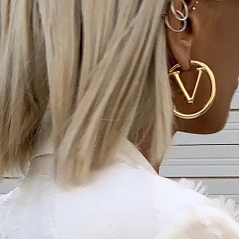 

Fashion Hoop Earring Luxury Designer Jewelry For Women Gold Stud Earrings Big Circle Mens Hoops Letter V Studs Love Earings BOX Nice