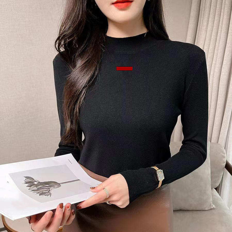 Womens Sweaters High Neck Half Turtleneck Tees Shirt Knit Woman Sweater Blouse Shirts Womens Tops-image-830758068