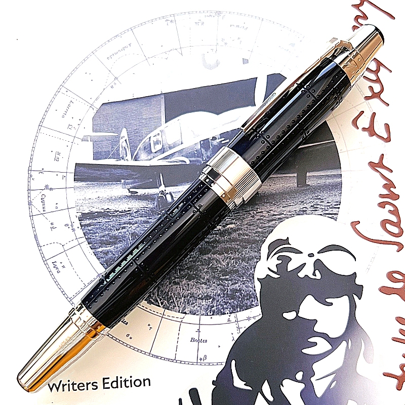 

Luxury Gift Pen Limited Special edition Exupery Signature Wine red Blue Black Resin Roller Ballpoint Fountain pens Writing office supplies with Serial number, As picture show