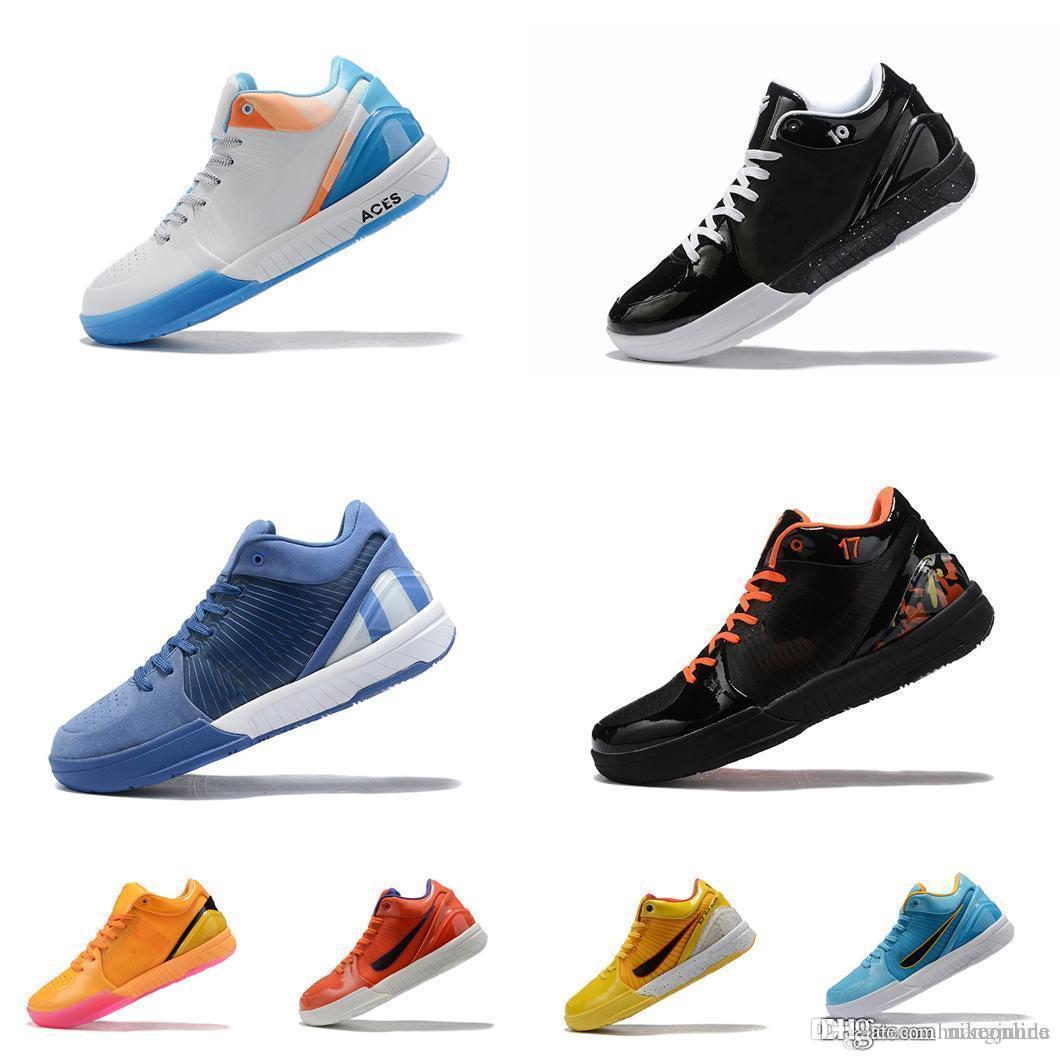

Mens bryants black mamba 4 iv protro basketball shoes 4s ZK4 UNDFTD Red Yellow Purple Blue Black White KB4 sneakers tennis with box