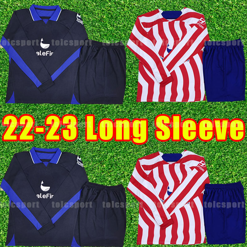 

Full Set Atletico soccer jerseys 22 23 JOAO FELIX 2022 2023 M. LLORENTE SUAREZ Correa camiseta football shirts GRIEZMANN R. DE PAUL CARRASCO MadridS Long Sleeve Home, Home+patch