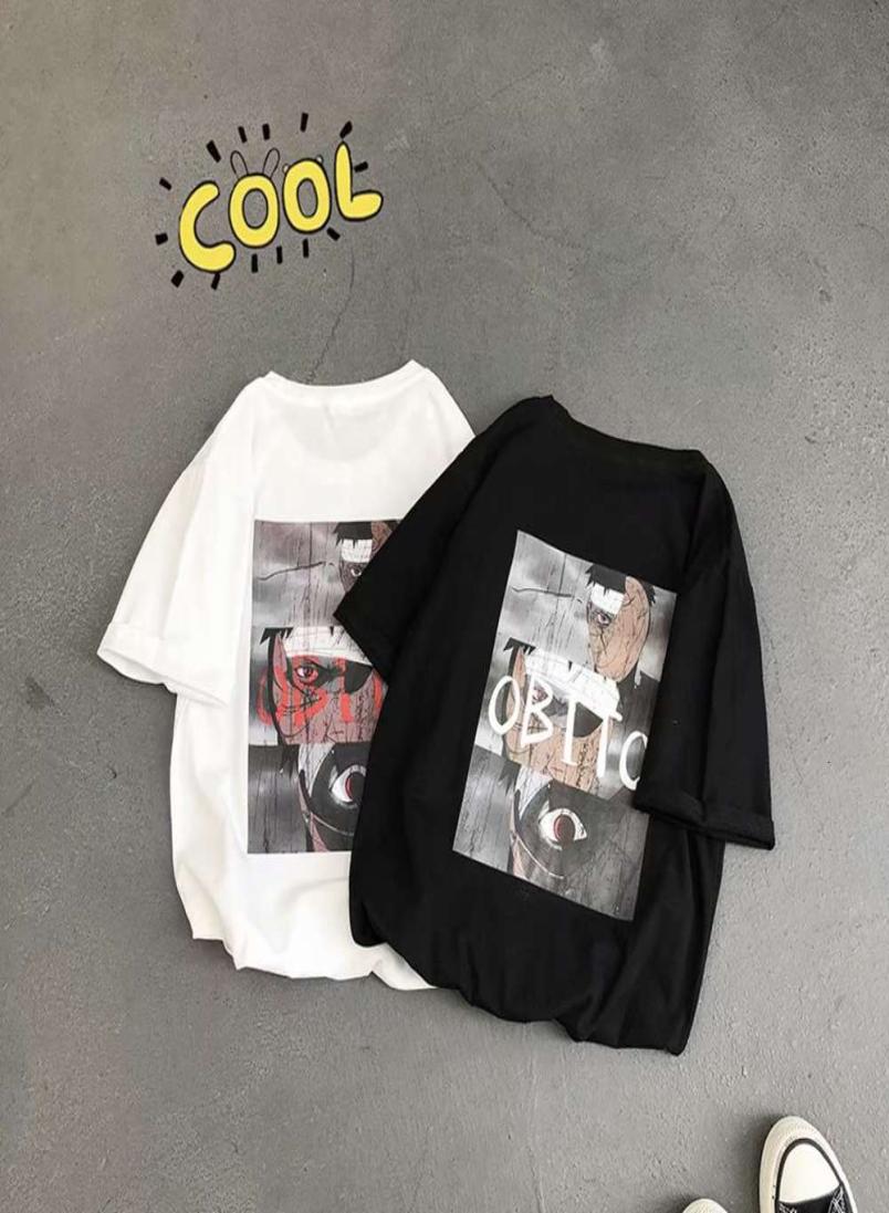 

t shirt Naruto Tshirt yuzhibo with earth short loose mask man afai 5point medium sleeve couple039s dress5116044, Black t16 medium sleeve with soil