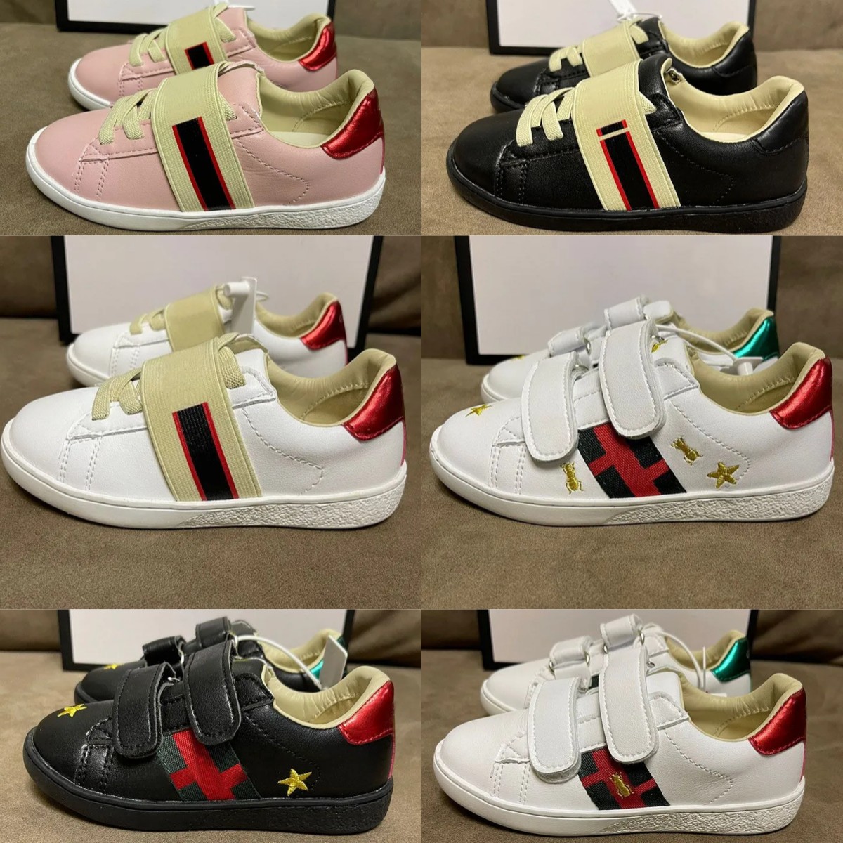 

Kids Shoes Baby Shoe Casual Bee Designer Trainers Toddler Kid Youth Sneaker Infants Girls Luxury Brands Children Black White Pink Sneakers Size 24-35