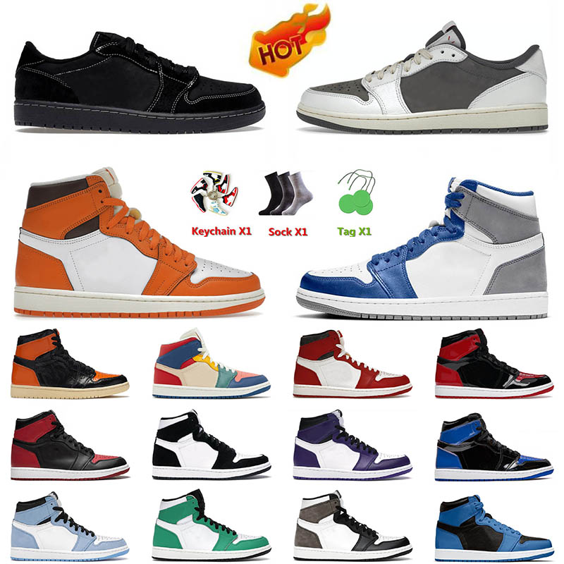 

2023 Ts x Men Basketball Shoes Black Phantom Low 1 1s Jumpman Starfish True Blue Unc Patnet Lost Found Bred Patent Mens Women Trainers Sneakers 36-46, A28 true blue 36-47