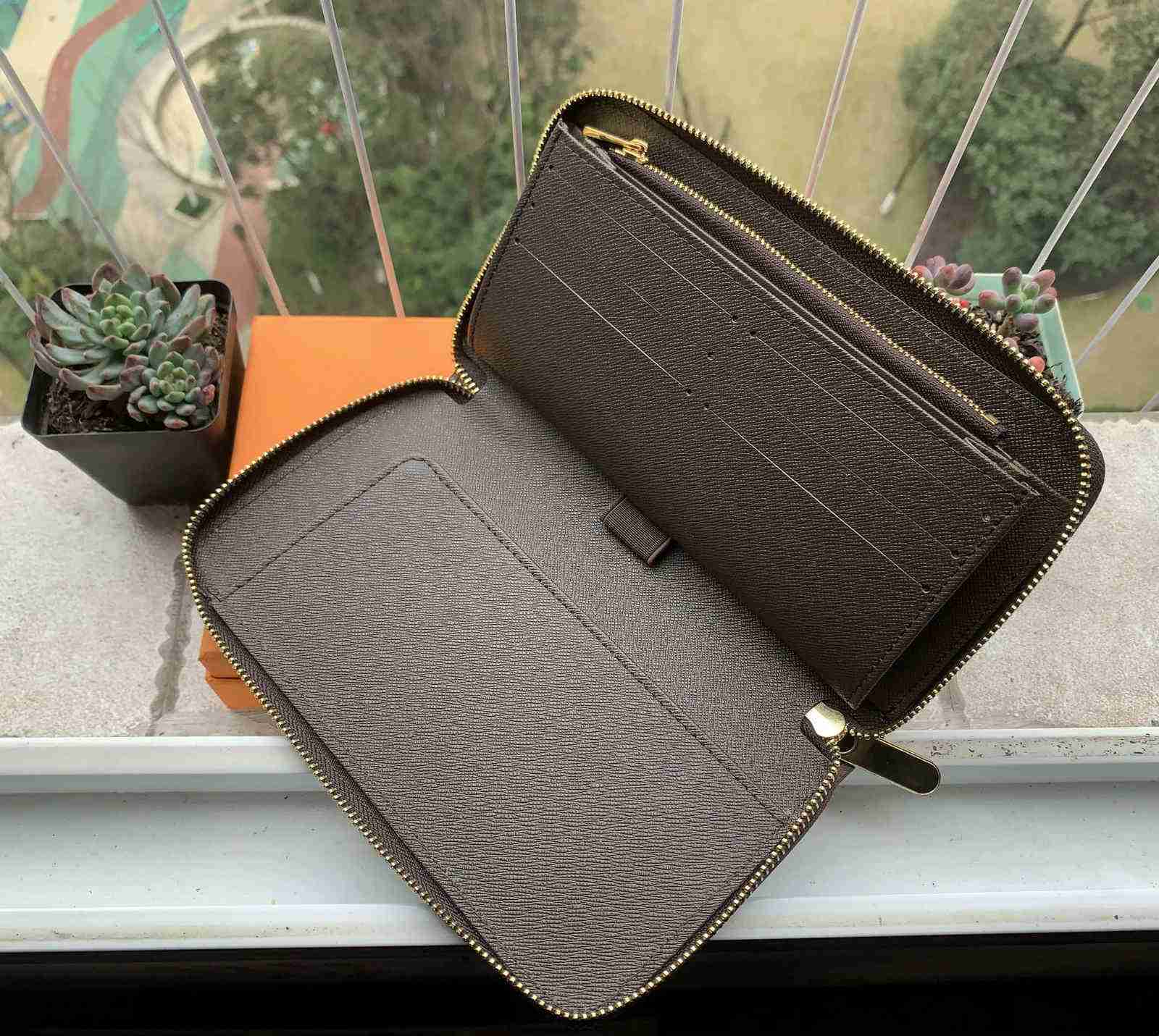 

M60002 Luxury Designer Organizer Zippy Organizer Wallet Women's Zipper Long Wallet Mono Gram Canvers Leather Free Shippings Wholesale Price top, Black plaid