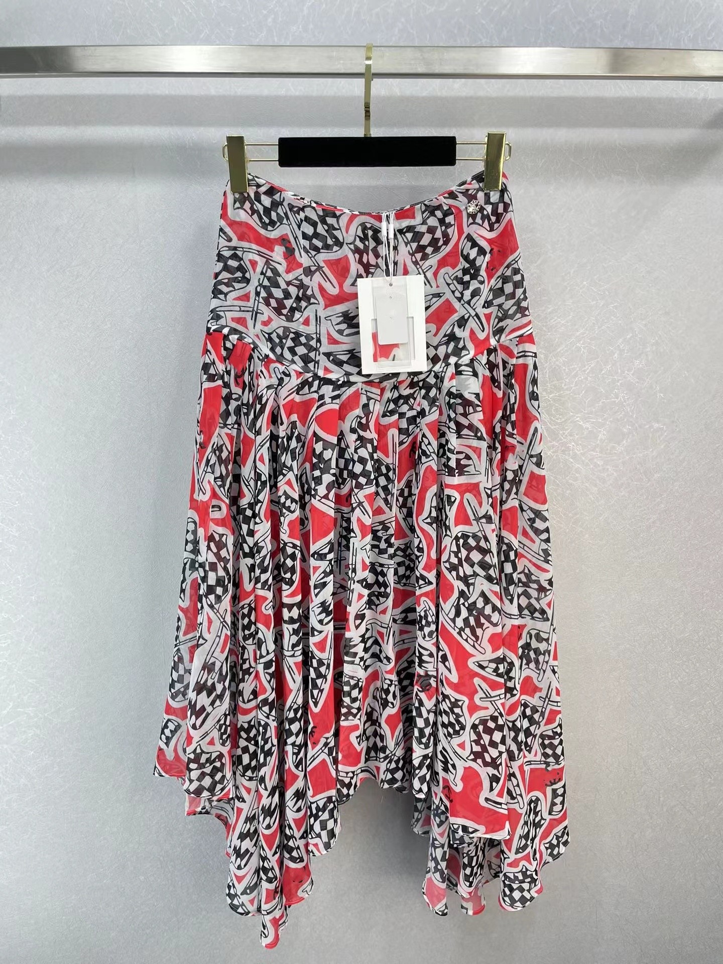 

2023 New Spring Summer Fashionable Milan Designer Skirts Fashion A Skirts Women Brand Same Style Sundress 1222-1, Picture color