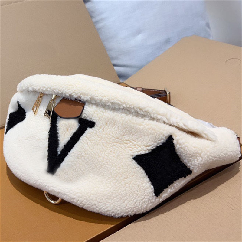 

2023 Women Fanny Pack Woman Fluffy Waist Bag Designers Bumbag Bum Bag Womens Furry Waist Bags Womens Chest Winter Luxurys Crossbody Fuzzy, Black