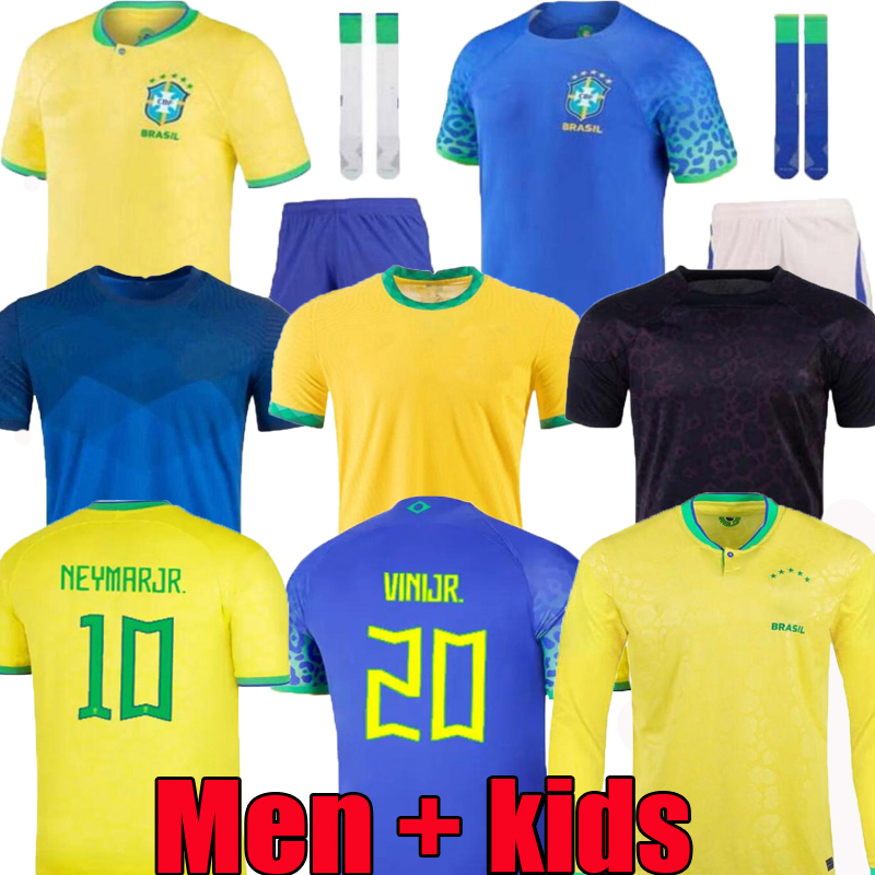 

S-4XL 2022 2023 soccer jerseys BrazilS MARCELO PELE PAQUETA NERES COUTINHO FIRMINO JESUS VINI JR 22 23 BrasilS football shirt kids kit, 22/23;home