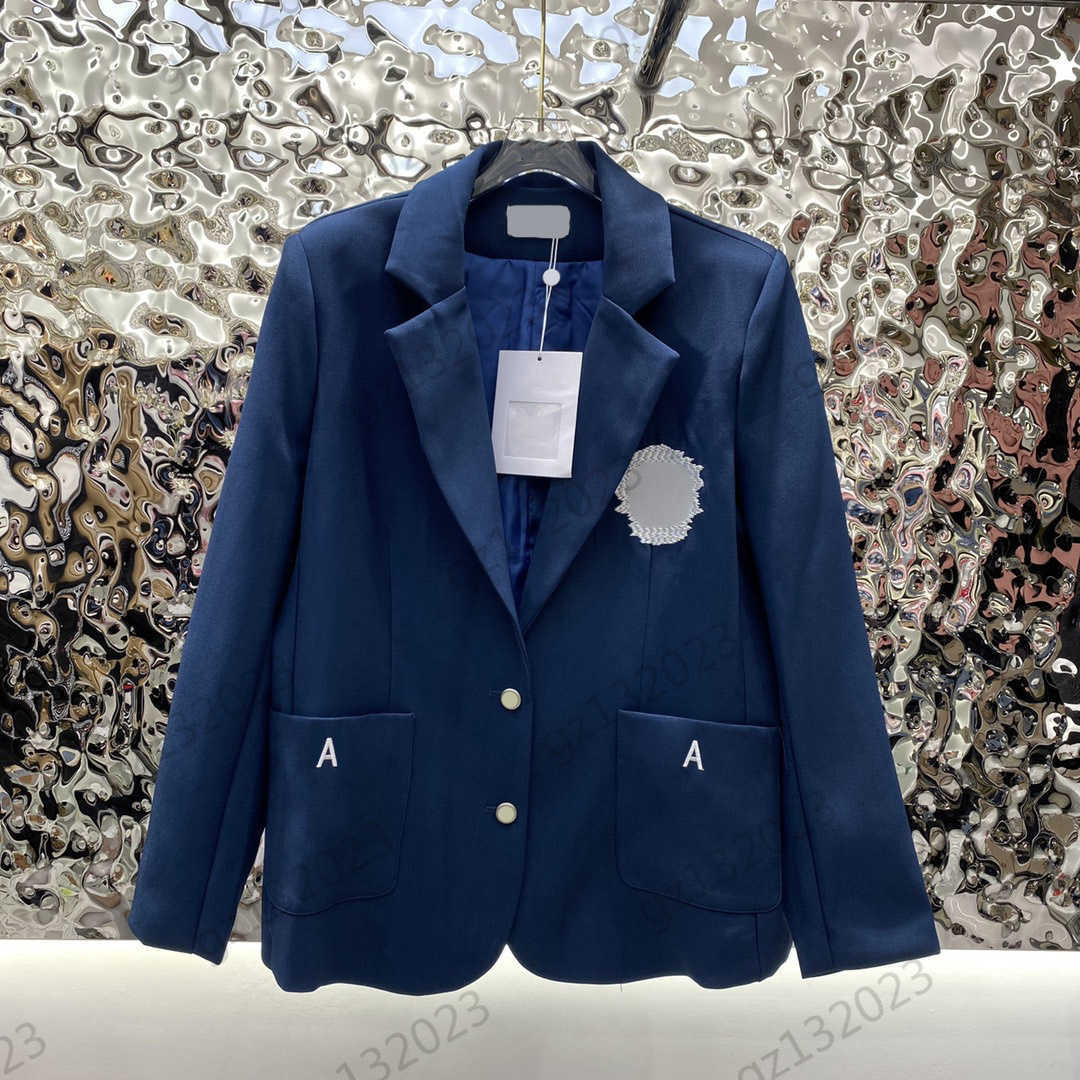 

Women Jackets Letter Logo Embroidered Lapel Silhouette Suit Jackets Shoulder Pads Designed Long Sleeve Slim Coat Medieval Style Brand Womens Apparel, 19