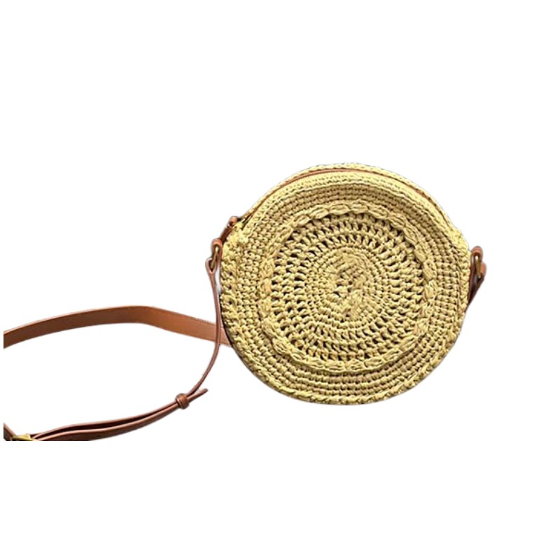 

AAAAA Luxury Designer bag Classic latest color women Shoulder bags chain handbag womens Cross body handbags Alphabetical round straw bag Stylish atmosphere, Brown1