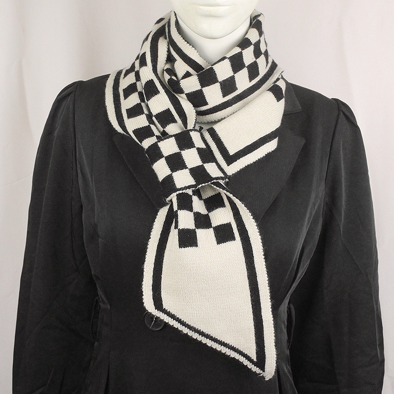 Scarves Small Scarf Female Autumn and Winter Korean Version All-match Senior Sense Thickened Warm Decorative Neck Guard Knitted Bib