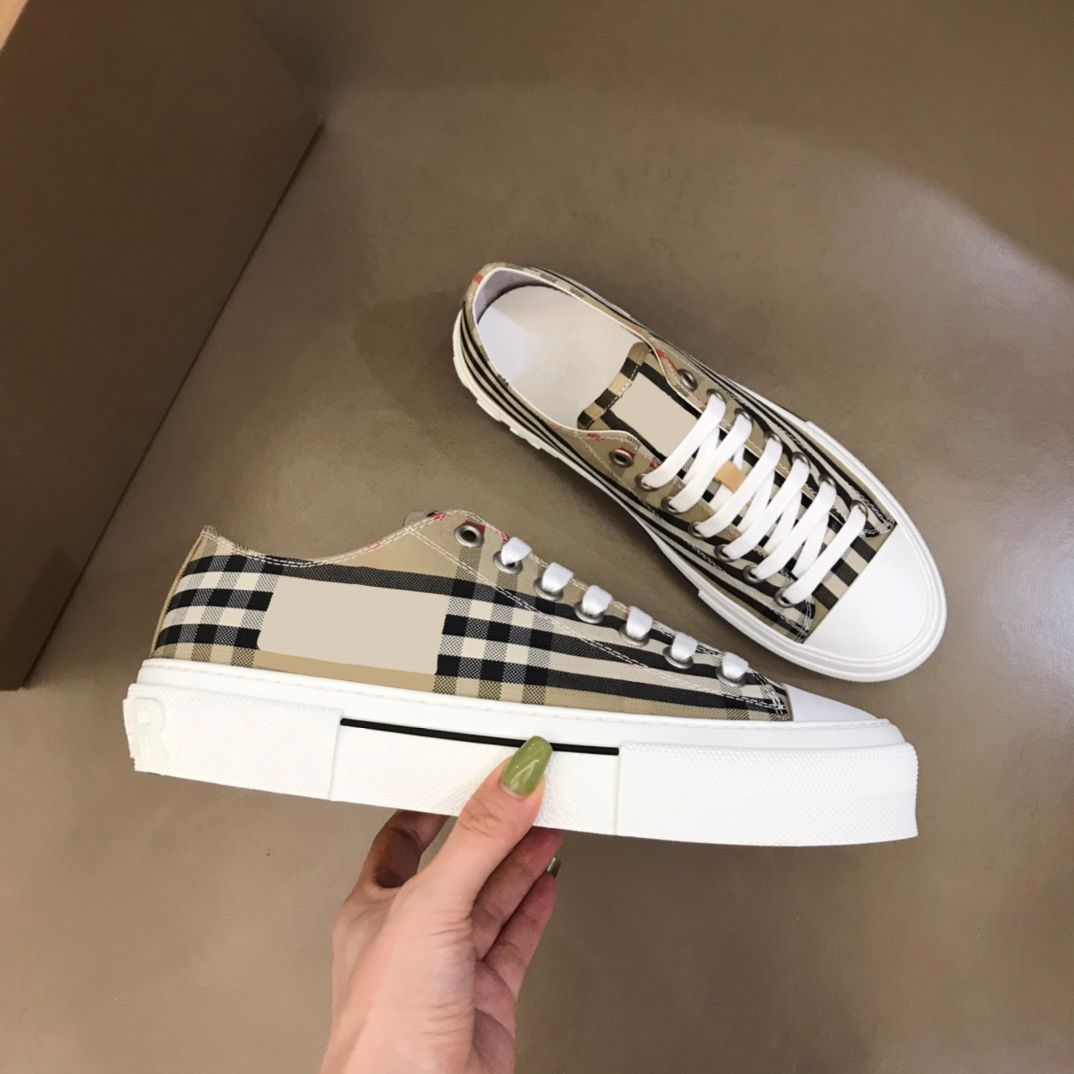 

Designer Sneakers Vintage Check Casual Shoes Classic Striped Sneaker Men Grid Shoe Cotton Suede Trainers Print Low-top Canvas Sneakers with box, Color 1