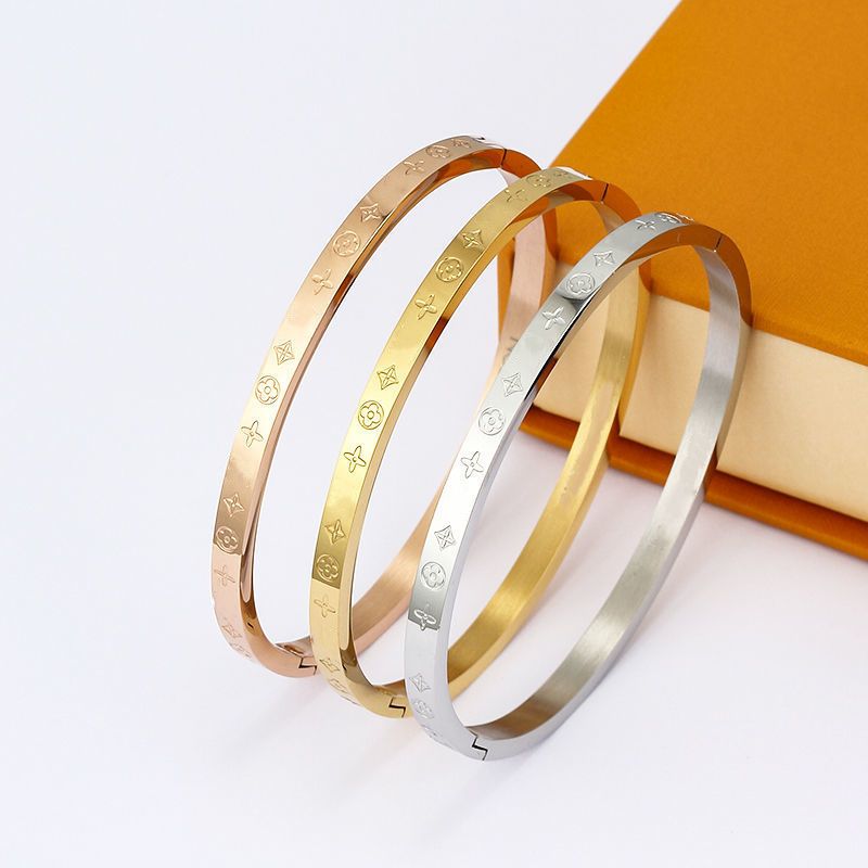 

Designer H Letter Bangle Luxury Brand Enamel Bracelets Men and Women Fashion Bracelets Everyday G Accessories Party Wedding Valentine's Day Gifts 4MM