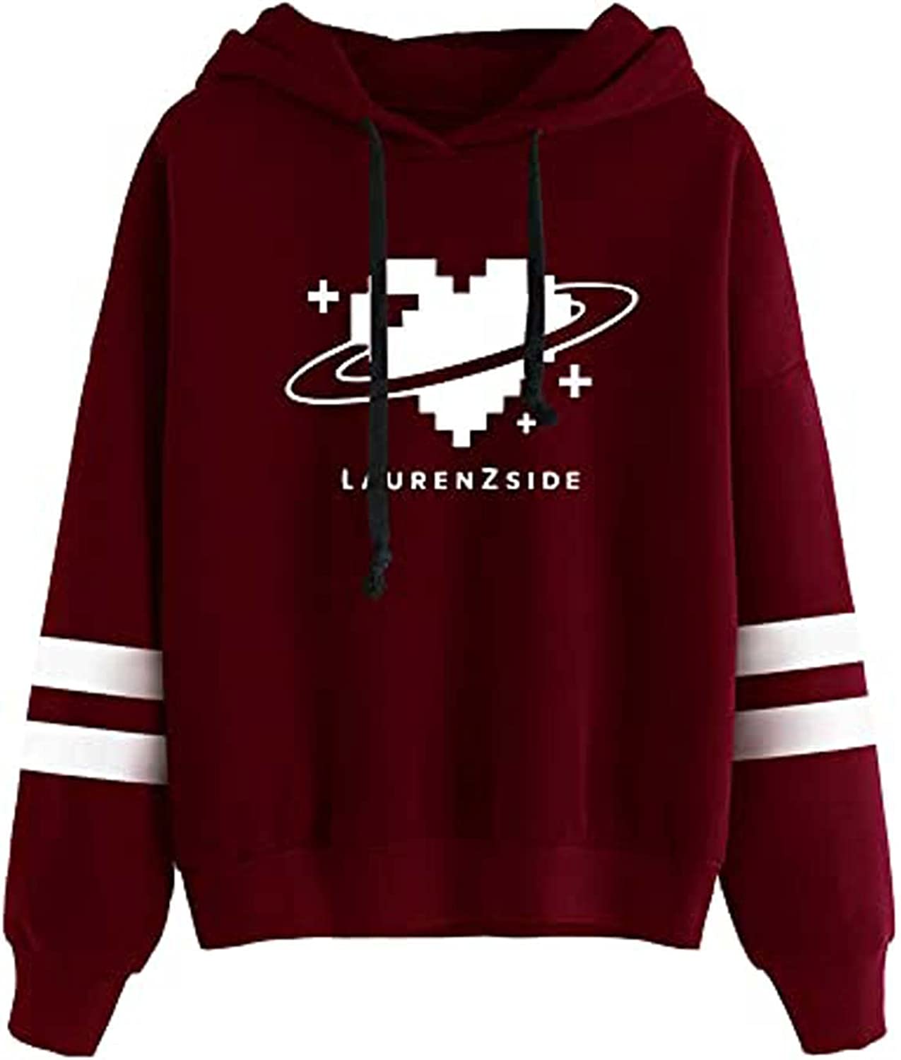 

LaurenzSide Merch Fashion Print Hoodie Sweatshirts Pullover, Red