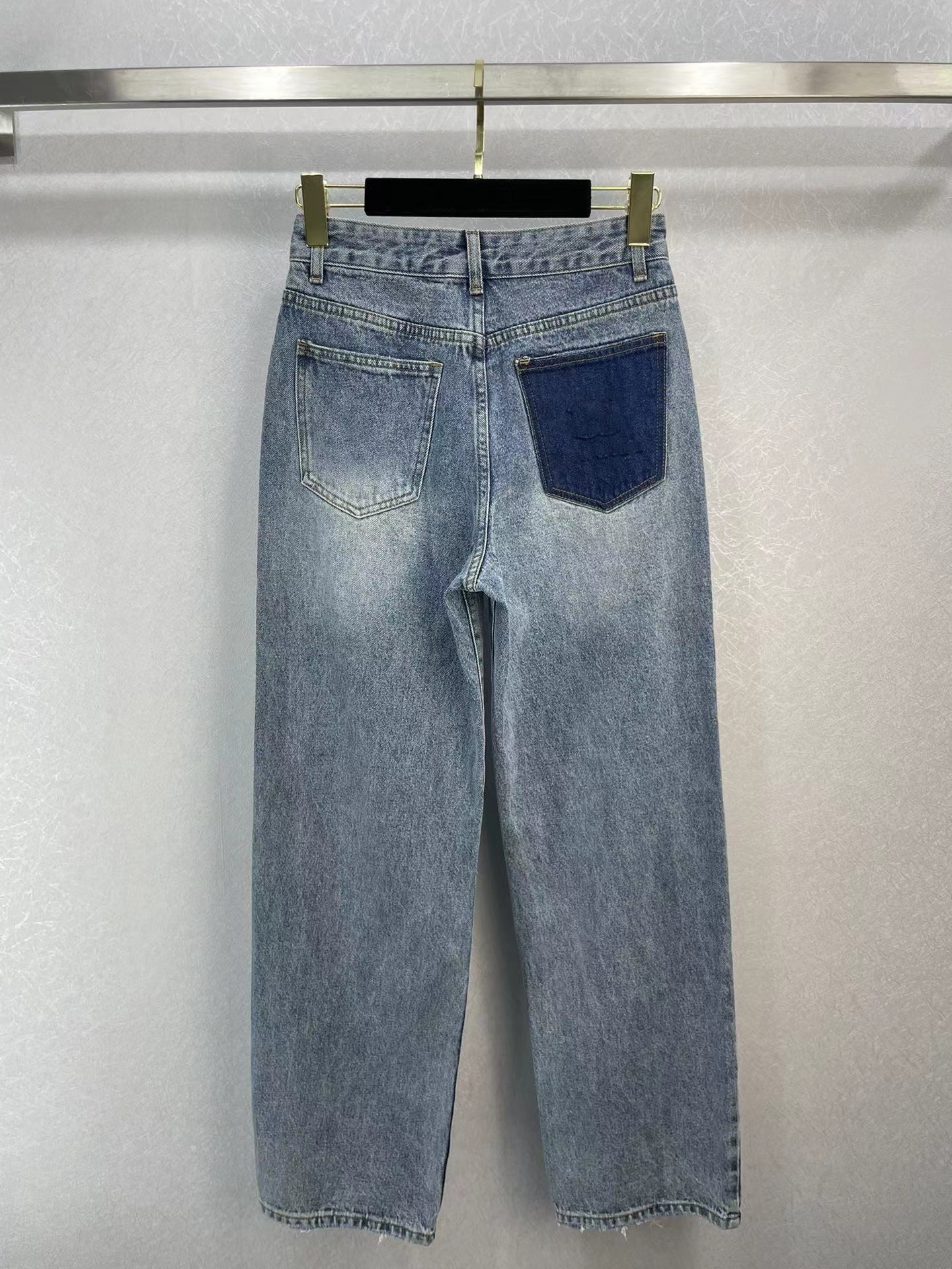 Milan Runway Jeans 2023 New Spring Summer Fashion Designer Straight Pants Brand Same Style Luxury Women's Jeans 1222-16
