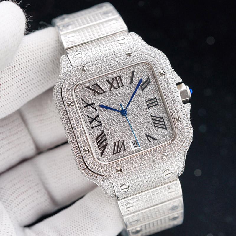

2022 new Full Diamond Mens Watch Automatic Mechanical Watches 40mm With Diamond-studded Steel Bracelet Wristwatch Fashion Business Wristwatches, Colour 7