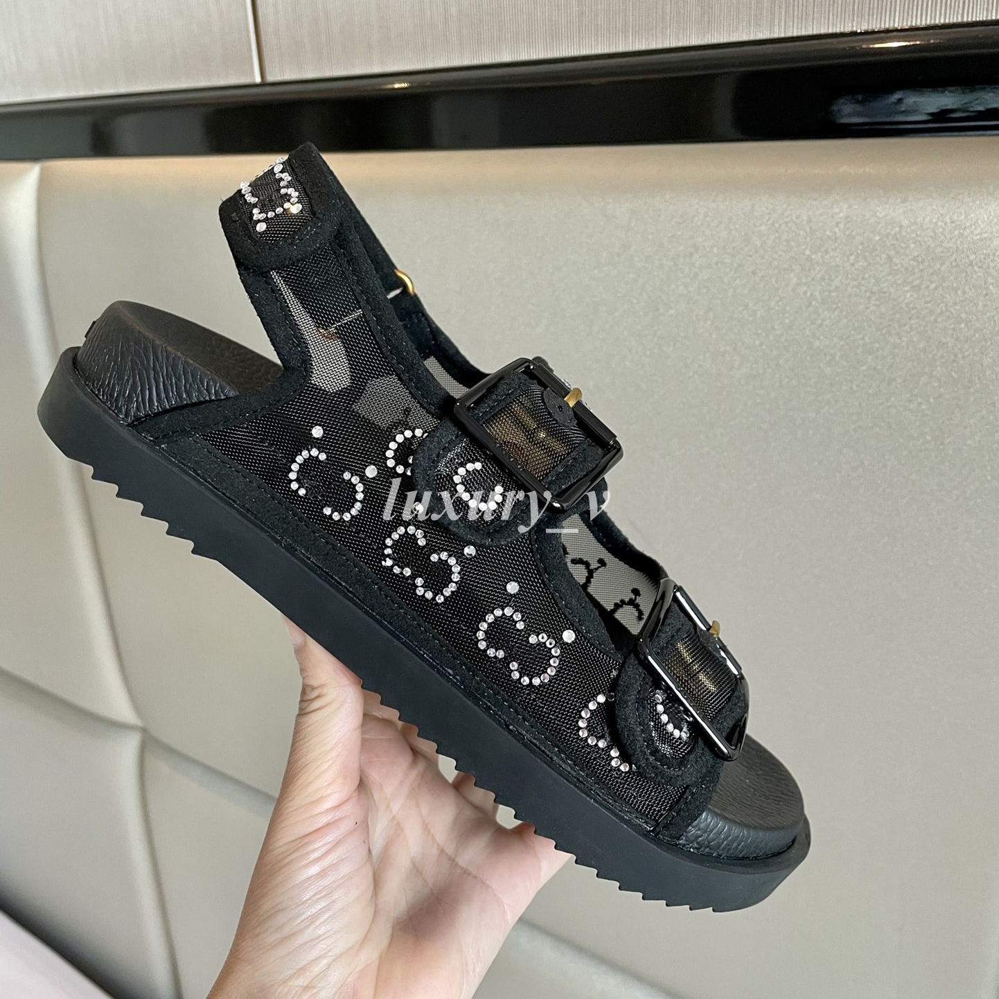 

Classic Womens Sandals Slide Designer Slippers Mini Double G Candy Color Flat High Heel Rubber Sandal Jelly Flip Flops Travel Outdoor Beach Slide, Black