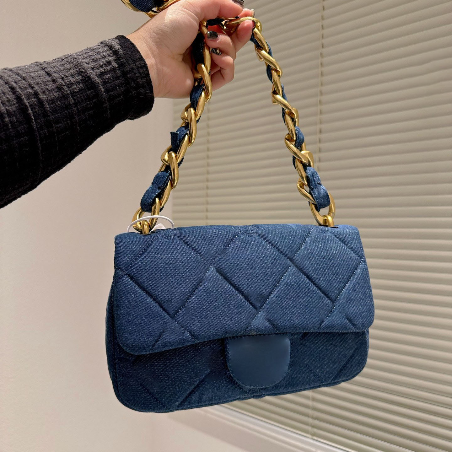 

CC Shoulder Bags Classic Denim Embroidery Underarm Designer Bags Gold Metal Coarse Chain Matelasse Quilted Large Capacity Handbags French Street Womens Canvas W, Box