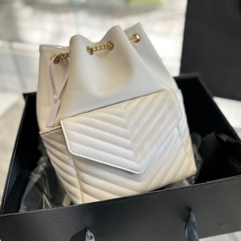 

Chain Joe Backpack Bag Women Back Pack Handbag Purse Cowhide Genuine Leather Fashion Gold Hardware Letter Accessories Flap Pocket, Black