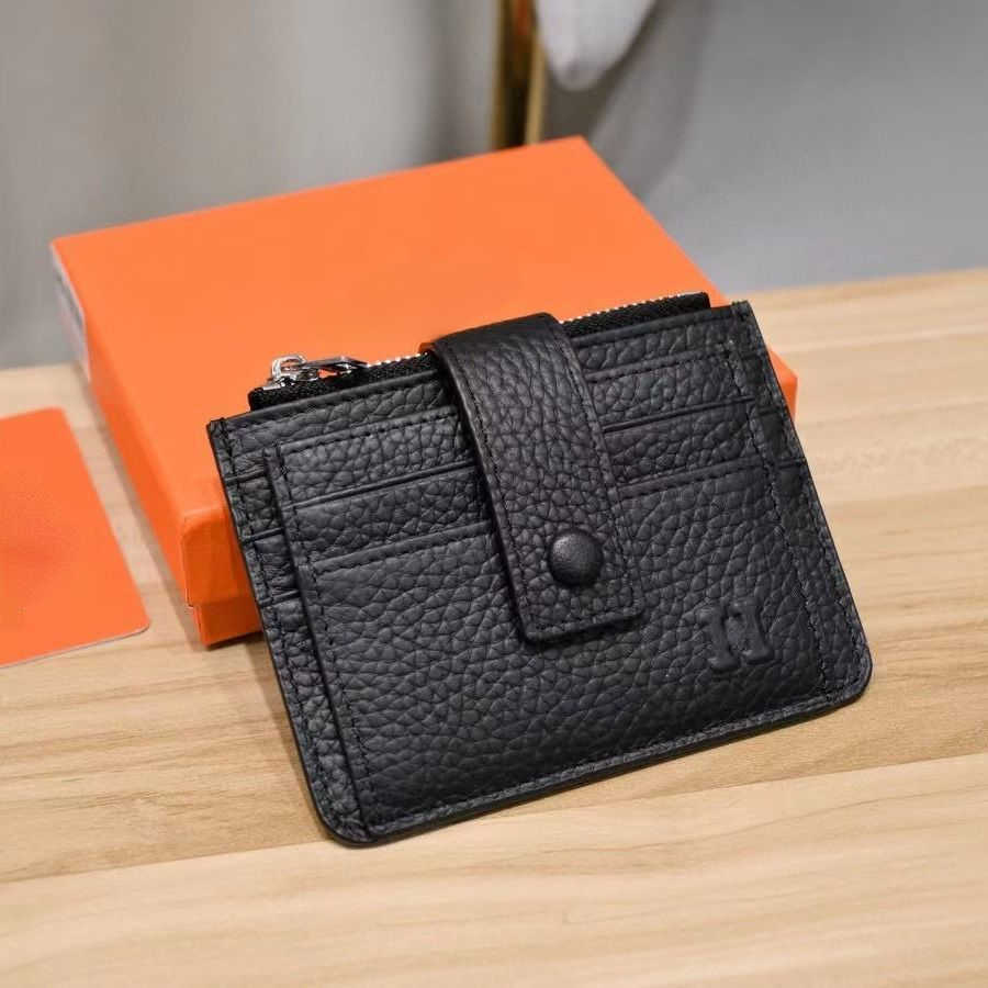 

Brand Designer Brand Wallets Card Bag 2023 New Men's and Women's Universal Fashion Texture Purse Multifunctional Buckle Purse Gift Box Packaging Factory Direct Sale, Black