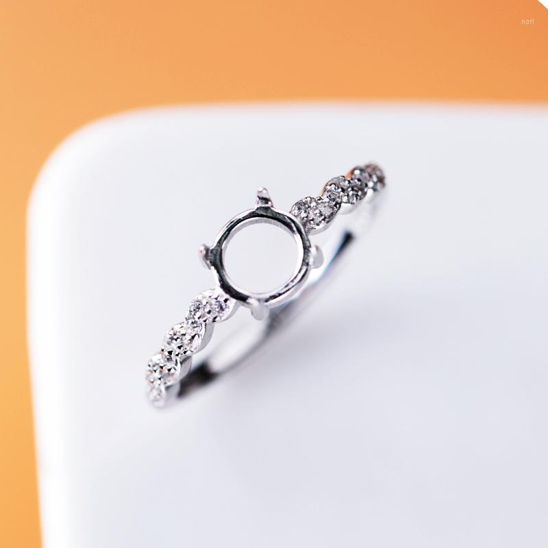 

Cluster Rings 6x6mm 8x8mm 10x10mm Round Cabochon Semi Mount Ring 925 Sterling Silver Women Engagement Wedding Setting