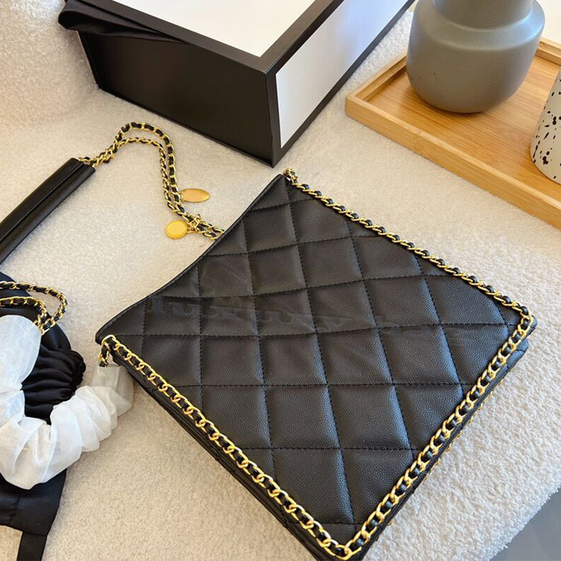 

7A quality luxury Women's Designer Tote bags cowhide Caviar One Shoulder classic fashion chain One Portable channel Diagonal Span Bag, White