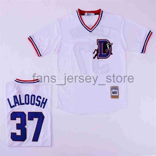 

8 Davis 37 Laloosh Bull Durham Movie Baseball Jersey Mens Size -2XL, Red